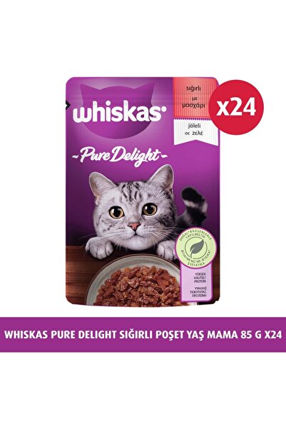 Whiskas Güveç Sığırlı Kedi Maması 85 gr 1 Yaş ve Üstü İçin Yüksek Proteinli