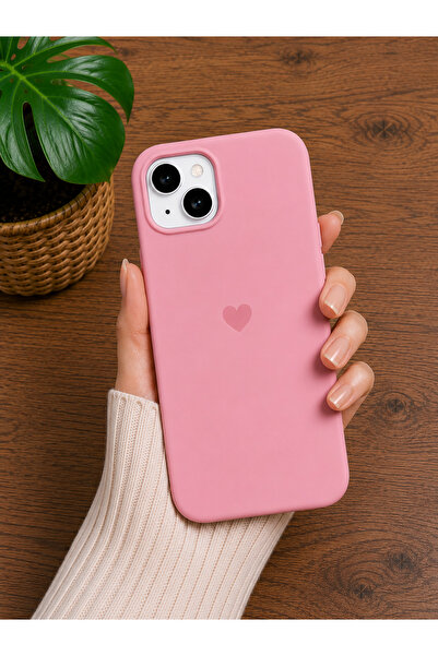 iPhone 15 Uyumlu Desenli Pembe Lansman Telefon Kılıfı K036