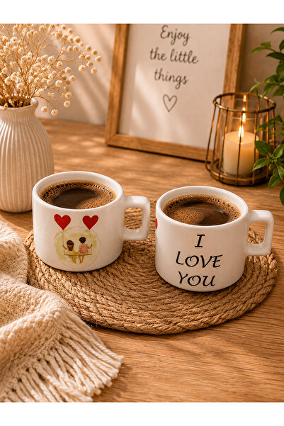 Bymiel Special for Couples: I Love You Printed 2-Piece Ceramic Mug Set – Coff...