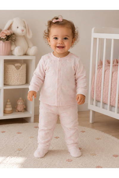 Tiffany Baby Puffy Love Theme Baby Girl Top and Bottom Set with Booties 31010