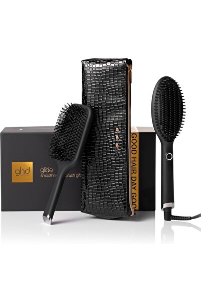 Ghd Glide Sıcak Fırça, Çantalı, Taraklı Hediye Seti Siyah