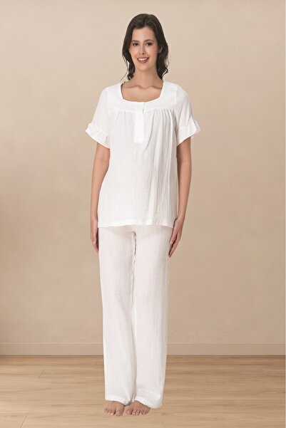 Puerpera Effortt Muslin Fabric Maternity Pajama Set 3082