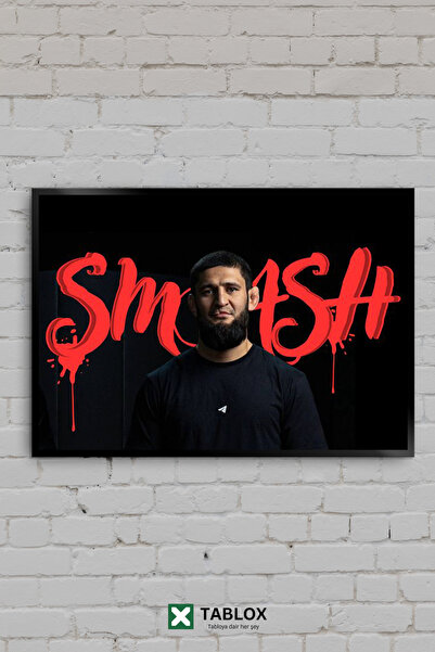 TABLOX Khamzat Chimaev Smash UFC MMA Tipografie de luptă Tablou decorativ înr...