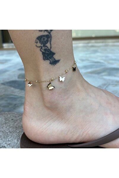 nesdesignn Butterfly Dangle Steel Anklet