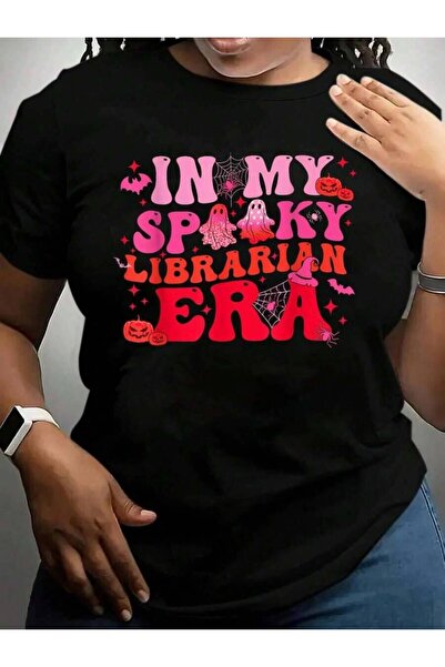 k222 In My Librarian Era Groovy Ghost Spooky Halloween Black Graphic T Shirts...
