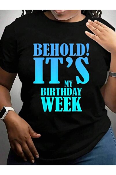 k222 تي شيرت بطباعة جرافيكية باللون الأسود من It's My Week Funny Birthday Fam...