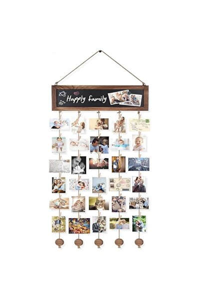 Generic Brand YLmeet Rustic Photo Display Board with Clips, Wood Frame Collag...