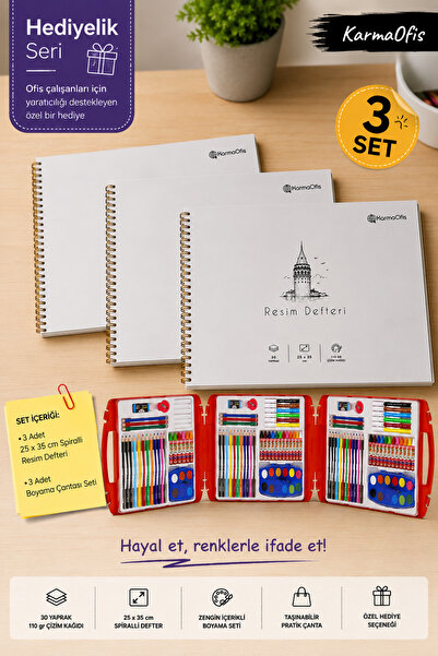 KarmaOfis Seo Title: Drawing Pad and Painting Bag Set |   25X35 cm 110 Gr – 3...