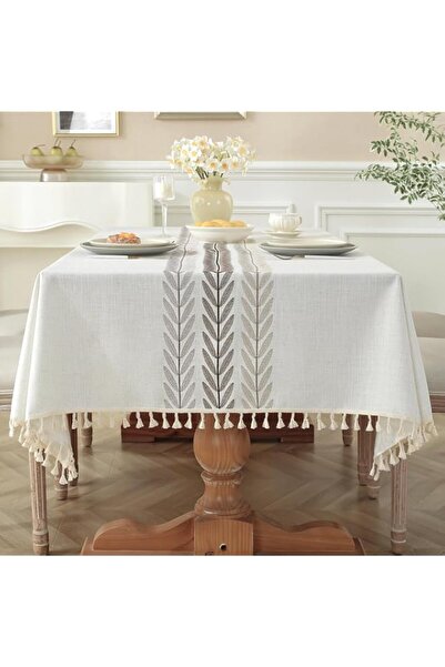 Generic Laolitou Cotton Linen Waterproof Tablecloth for Dining Table Farmhous...