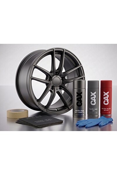 caxcolors MAT GUNMETAL Jant Sprey Boya Seti - Akrilik Boya + Astar + Vernik +...