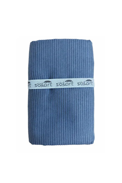 SOLARTEC Πετσέτα θαλάσσης microfiber 75x150cm κοτλέ σκούρο γκρι/μπλε SOLART