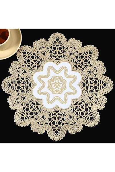 Generic 6PCS Metallic Gold Placemats, Durable Snowflake Pattern, Reusable Met...
