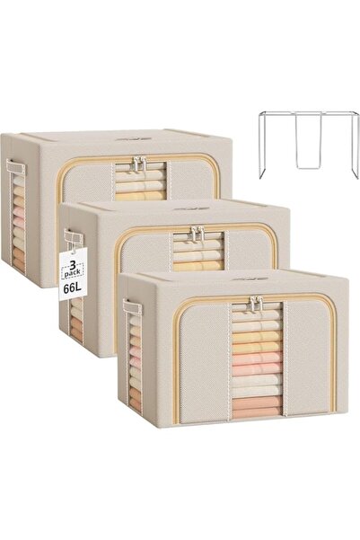 Generic TAME Wardrobe Clothes Organizer Box, 66L Foldable Clothing Storage Bi...