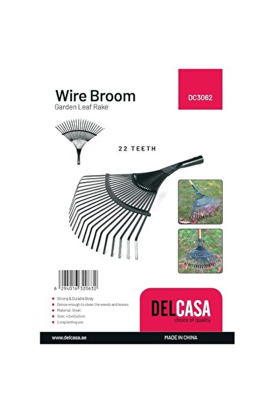 Generic Delcasa DC3062 Wire Broom with 22 Teeth, 42 cm x 40 cm x 2 cm Size, B...
