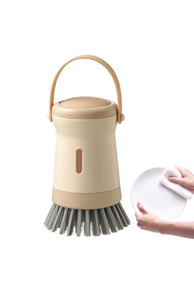 Generic Pot Cleaning Brush with Press Handle and Hanging Storage, Silicone an...