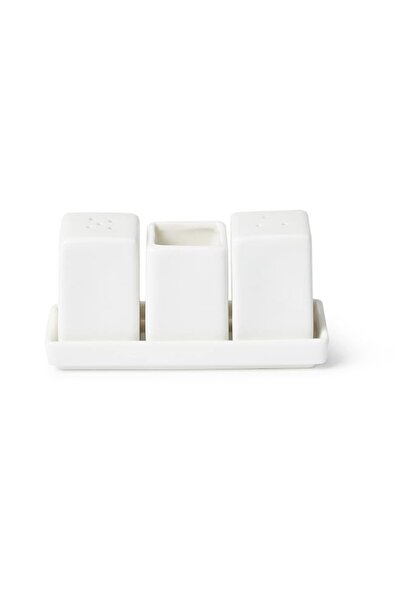Generic Porcelain Square Salt And Pepper Shakers, Ivory