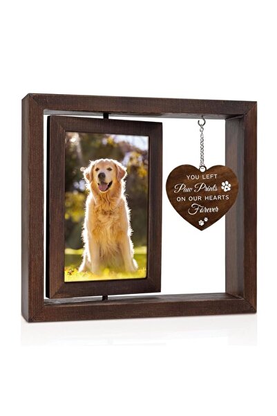Generic Brand Jigfoxy Dog Memorial Picture Frame - Rotating Wooden Frame for ...