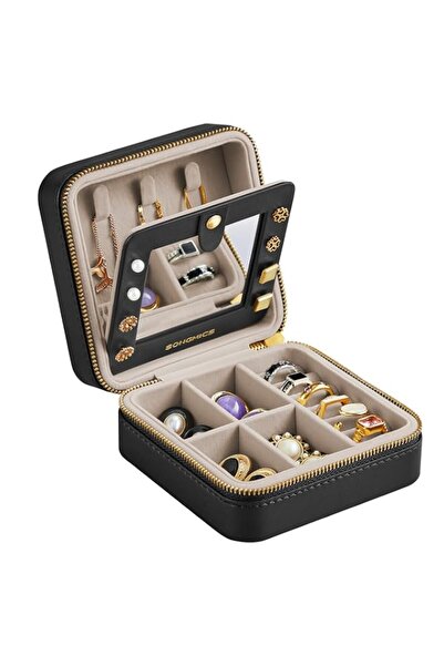 Generic Brand SONGMICS Jewelry Box, 4.5 x 4.5 x 2.2 Inches Travel Jewelry Box...