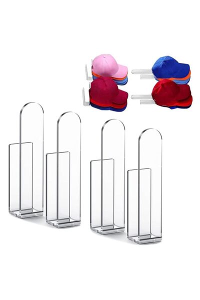 Generic 4Pcs Baseball Cap Organizer,Hat Racks for Baseball Caps,Acrylic Hat O...