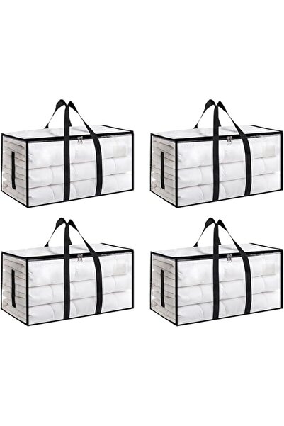 Generic 4 Pack Extra Large Heavy Duty Moving Bags, Clear Storage Bins with Li...