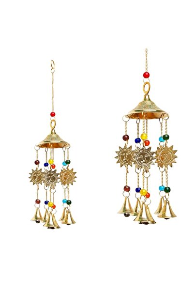 Generic Handcrafted Brass Sun Face Wind Chime Chimes Roof Hangings Door Wall ...