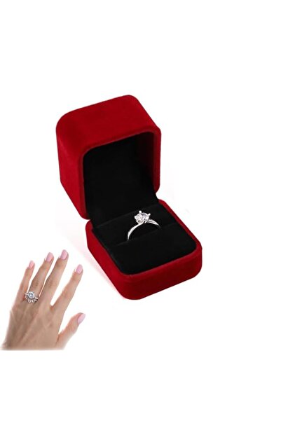 Generic Brand Velvet Ring Box, 2 Pieces Jewelry Ring Boxes Gorgeous Single Sl...