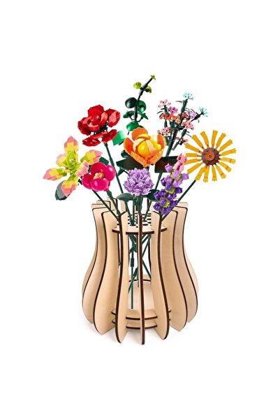 Generic Wooden Vase Kit for Lego Roses Cherry Blossom Sunflower Tulips Daffod...