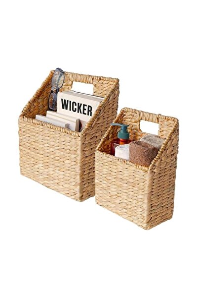 Generic Hanging Wicker Storage Basket, 2 Sizes Water Hyacinth Wall-Mounted Or...