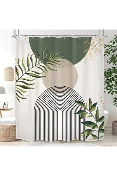 Generic Boho Sage Green Shower Curtain 180 * 180CM, Abstract Bohemian Mid Cen...