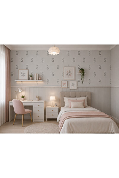 burawall Modern Country / İskandinav (Scandinavian) tarzı floral duvar kağıdı.
