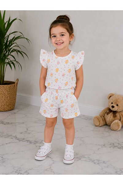Arya Nisa Kids Момичешки комплект къси панталони с щампа на сладолед