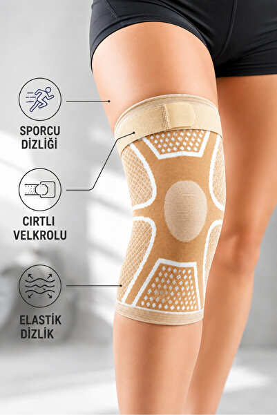 kırmed Sporcu Elastik Velcro'lu Cırtlı Dizlik Ayarlanabilir Sporcu Dizliği L-XL