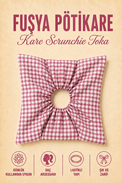 Hophera Pötikare Square Scrunchie Strong Elastic Hair Clip