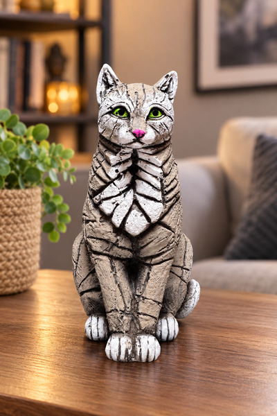 AYCEM Dekoratif Polyester El İşi Kedi Biblo