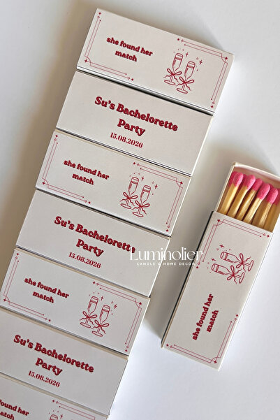 Luminolier Kişiselleştirilebilir Özel Tasarım Küçük Boy Kibrit - 5li Set - Dü...