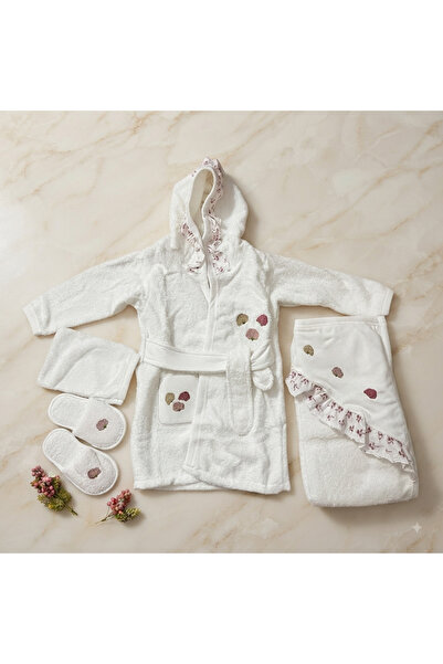 Zıpır Baby BEBEK BORNOZ TAKIMI HAVLU TERLİK BORNOZ