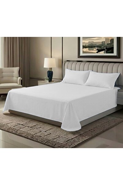 MAXQON ® Flat Bed Sheet Set – 1 Flat Sheet with 2 Pillow cases – (For All Mat...