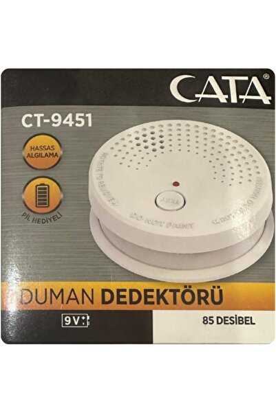 Cata Avarson CT-9451 Pilli Duman Dedektörü, 85 Desibel, 9V, 10 Adet
