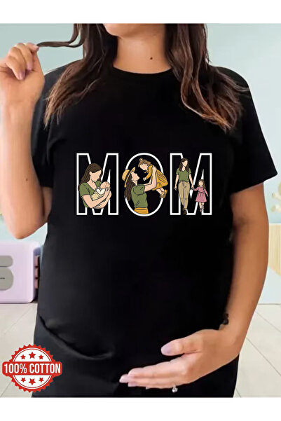 l'eivor Mother of Daughter Mom Printed 100% Cotton Maternity T-Shirt
