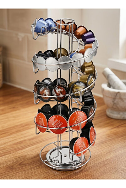 Cady One Rotating Coffee Capsule Holder for 40Pcs, Metal Capsule Organizer wi...