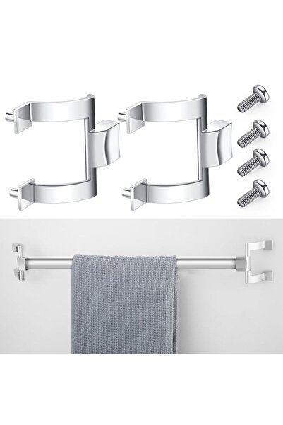 Generic Shower Door Towel Bar Brackets, 2 Pack Chrome Handle Replacement Moun...