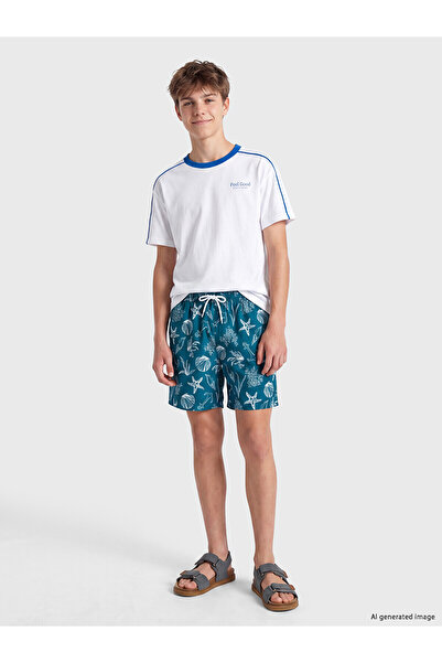 LC Waikiki Two Mt Shop Quality Lcw Kids Petrol Patterned Boys' Swimming Shorts