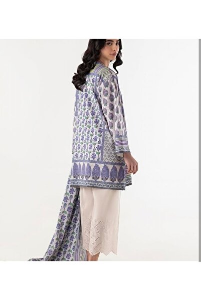 Generic Brand 46-WBlue-2PCS-MIX-SHIRT AND DUPATTA ONLY -SANA SAFINAAS