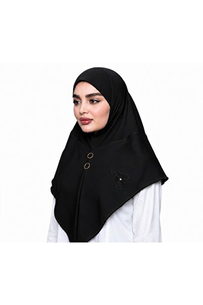 Linda Hijab Women Hijab with Front Button Detail, Elegant Draped Muslim Headscarf, Modest Islamic Head Covering