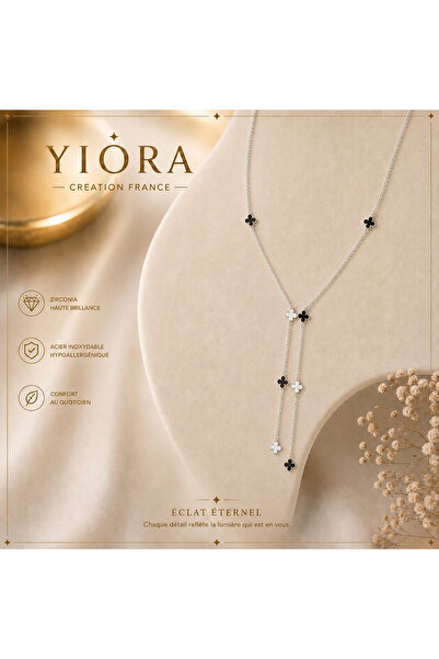 yiora Jewelery Stainless Steel Imported Design Multiple Views Clover Detailed...