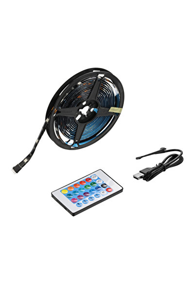 Lawazim شريط إضاءة LED RGB بطول 3 متر - مع جهاز تحكم عن بعد بـ 24 مفتاح - شري...