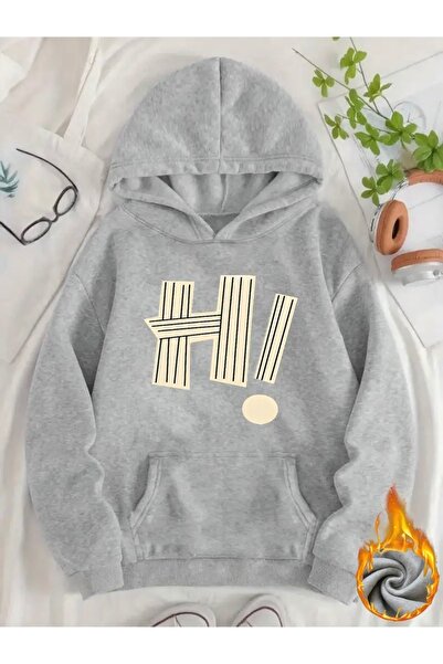 FUFLUNS Printed Oversize Unisex Women'S/Men's Hooded Sweatshirt