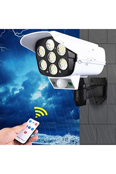 Generic Simulation Camera Solar Powered Sensor Light 77 LED Street Spotlight ...