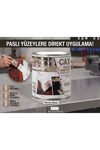 caxcolors CAX Pas Üstü Direkt Uygulanan Antipaslı Sentetik Metal Boyası 1 Lit...