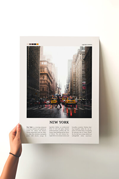 Pena Tablo New York Şehir Posteri - Çerçevesiz Poster Baskı - Oturma Odası Sa...